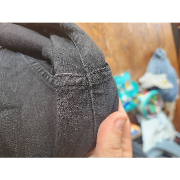 Women's Distressed Black Flare Jeans - Picture 6 of 6